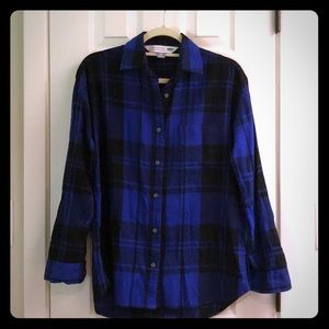 Old Navy Plaid Boyfriend Flannel Button Down